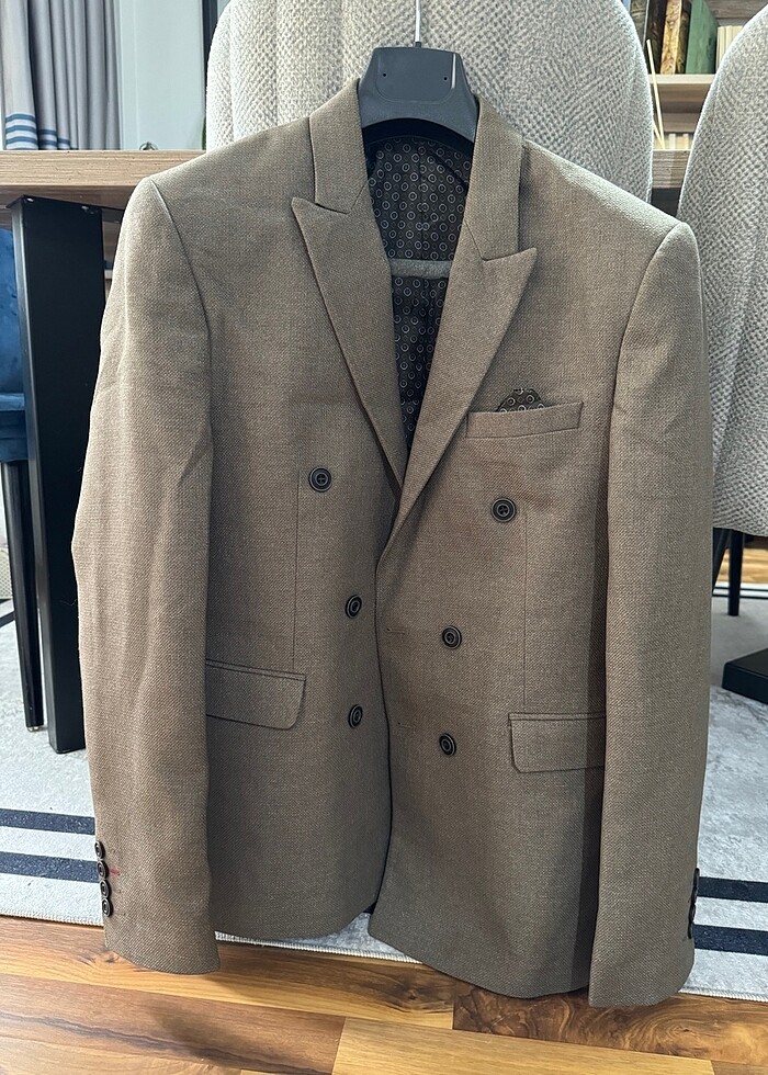 Kahverengi Kruvaze Ceket - Görsel 3