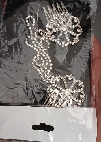 Gelin tacı Zincir Detaylı Vintage Metal Saç Tokası