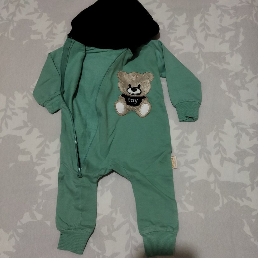 Kapüşonlu Fermuarlı Bebek Tulum - Görsel 2