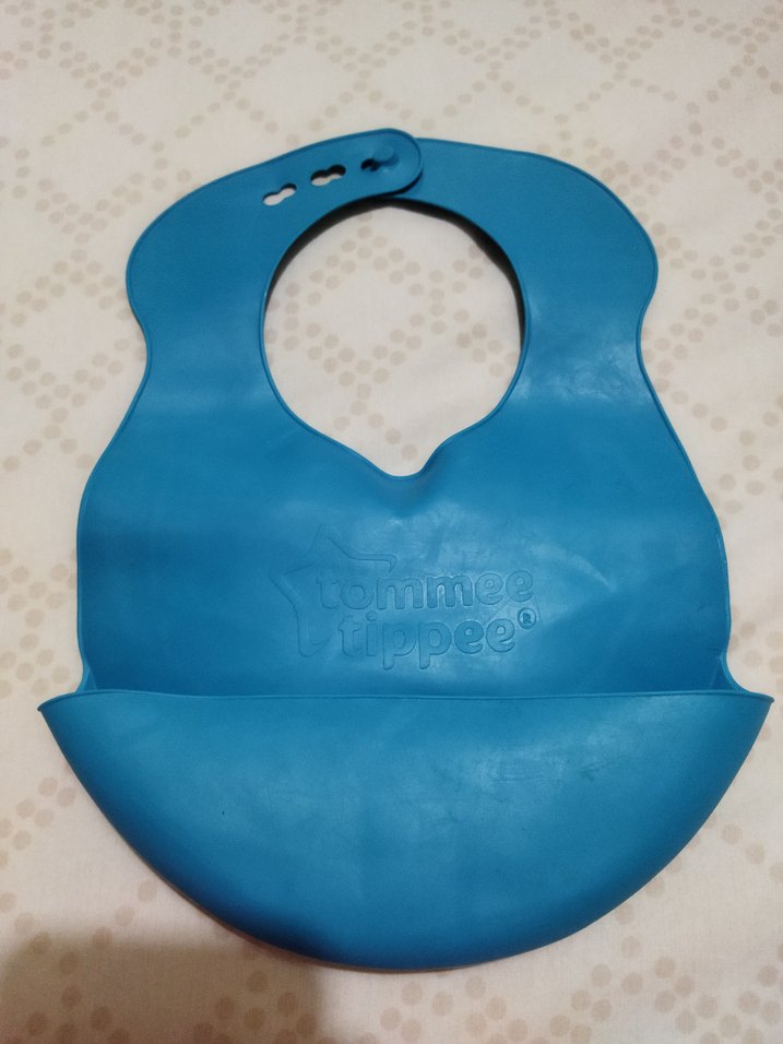 Tommee Tippee Mavi Silikon, Cepli Bebek Önlüğü - Görsel 2
