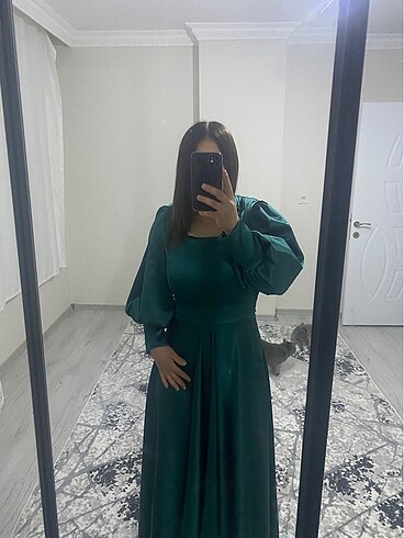 Tasarımcı Zümrüt yeşili abiye