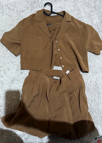 Kahverengi Keten Mini Takım