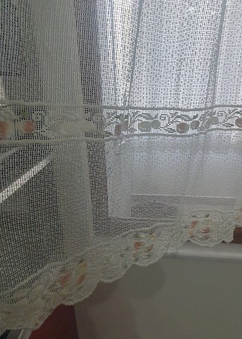 İşlemeli Beyaz Bohem Tül Perde - Görsel 4