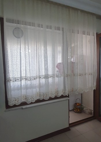 İşlemeli Beyaz Bohem Tül Perde - Görsel 3