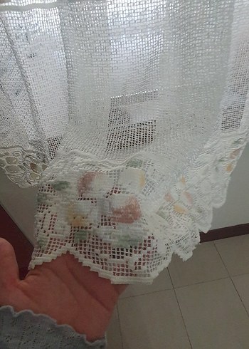 İşlemeli Beyaz Bohem Tül Perde - Görsel 6