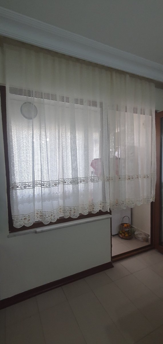 İşlemeli Beyaz Bohem Tül Perde - Görsel 3