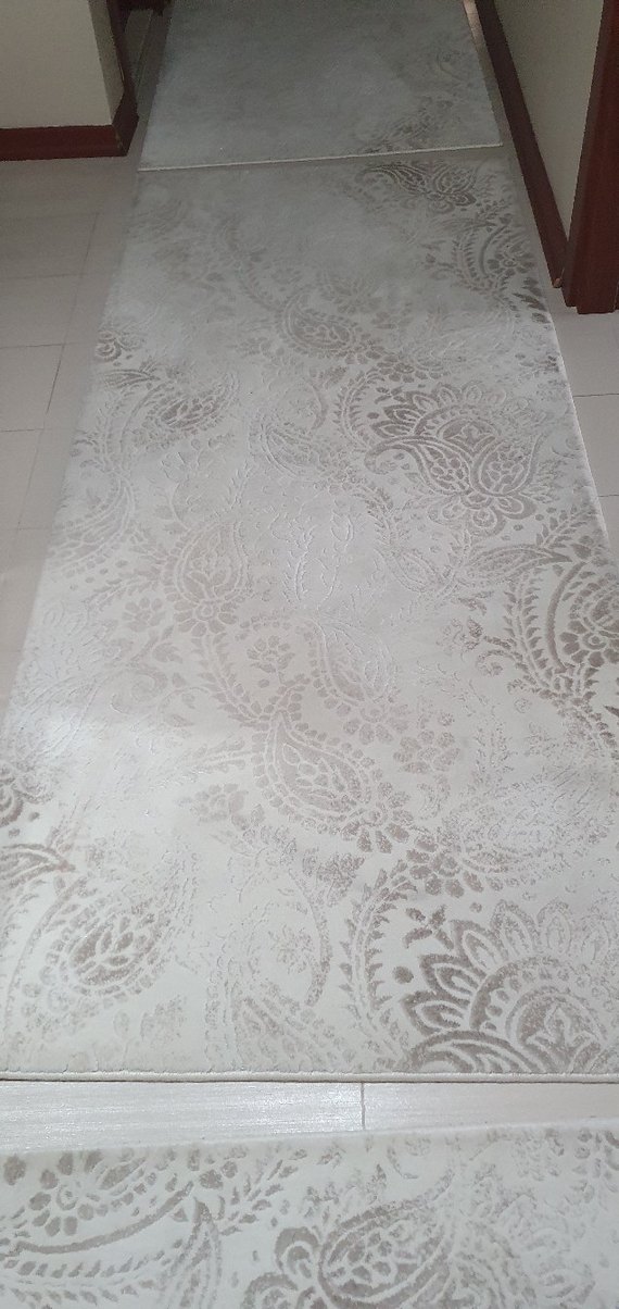 Beyaz Gri Klasik Desensiz Halı - Görsel 2