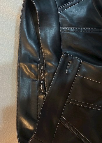 Kadın Siyah Deri Uzun Kesim pantolon - Görsel 2