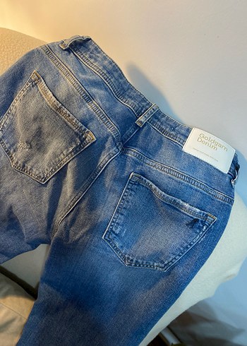 Kadın Mavi Denim Rahat Kesim Jean - Görsel 4