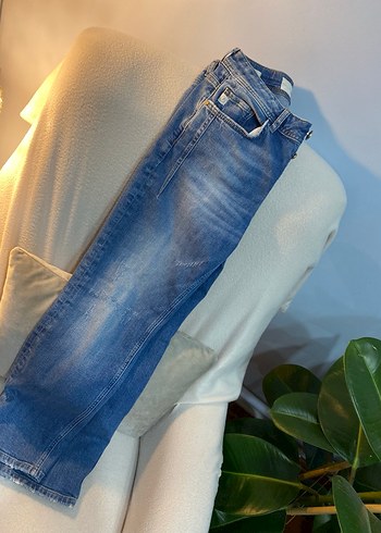 Kadın Mavi Denim Rahat Kesim Jean - Görsel 5