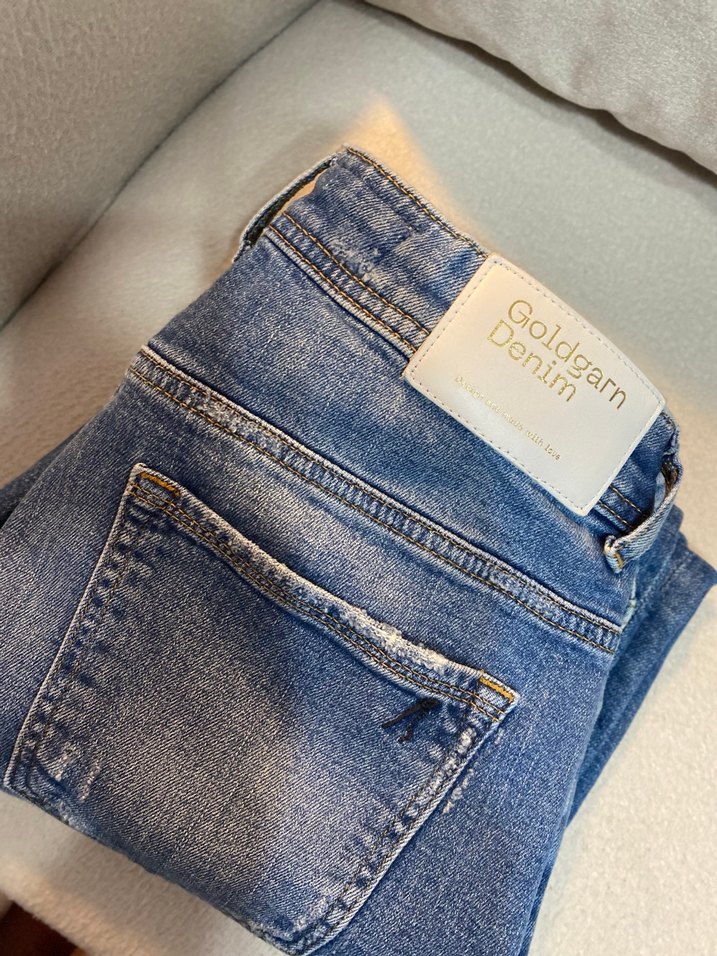 Kadın Mavi Denim Rahat Kesim Jean - Görsel 2