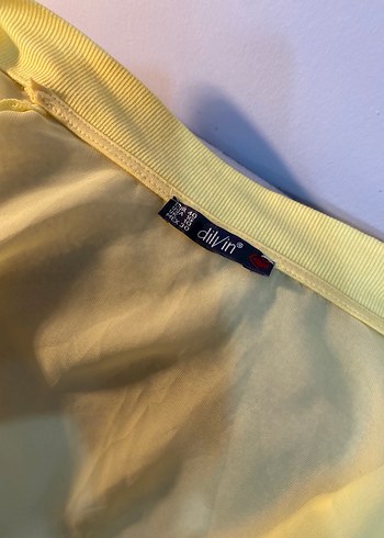 Şeffaf Sarı Kadın Bluz, Yüksek Yakalı - Görsel 2