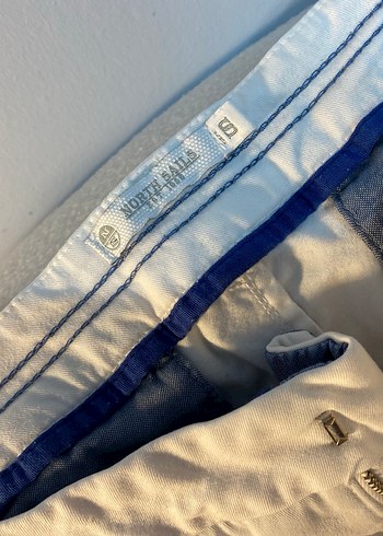 Beyaz Keten Midi  Şort - Görsel 2