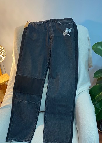 Siyah Baskılı  Denim Pantolon 26 beden - Görsel 4