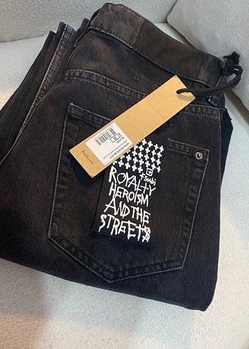 Siyah Baskılı  Denim Pantolon 26 beden - Görsel 2