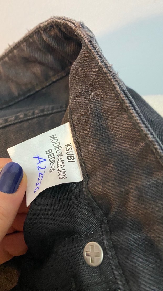 Siyah Baskılı  Denim Pantolon 26 beden - Görsel 5