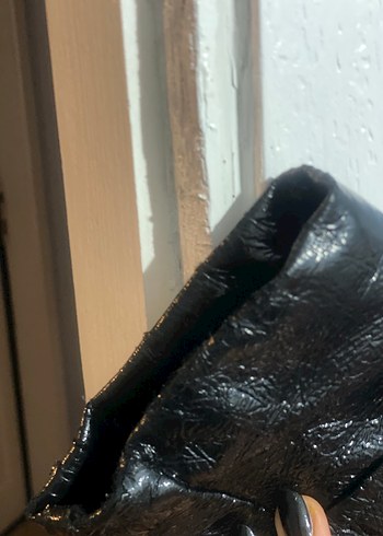 Siyah Deri Kürklü Kadın Ceket - Görsel 4