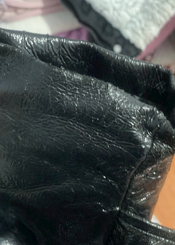 Siyah Deri Kürklü Kadın Ceket - Görsel 5