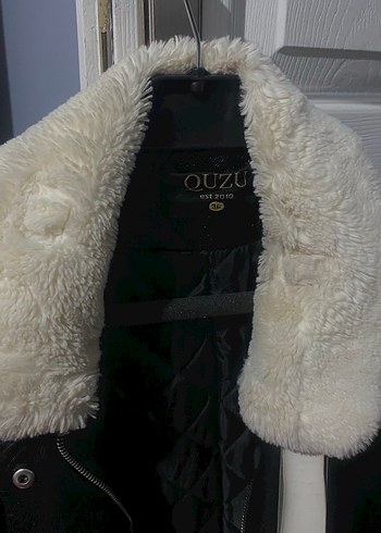 Siyah Deri Kürklü Kadın Ceket - Görsel 3