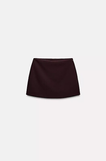 Zara Bordo Şort Etek