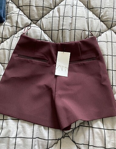 s Beden bordo Renk Zara Bordo Şort Etek