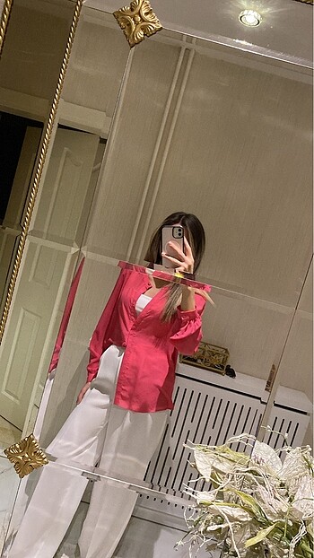 Zara Pembe Şifon Gömlek