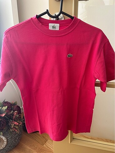 Lacoste Orijinal LACOSTE fuşya tshirt