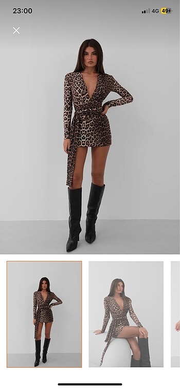 Leopar sexi mini elbise