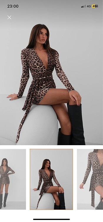 Trendyol & Milla Leopar sexi mini elbise