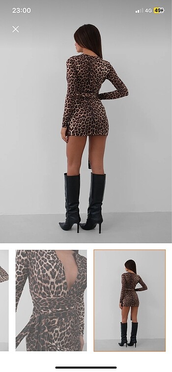l Beden Leopar sexi mini elbise