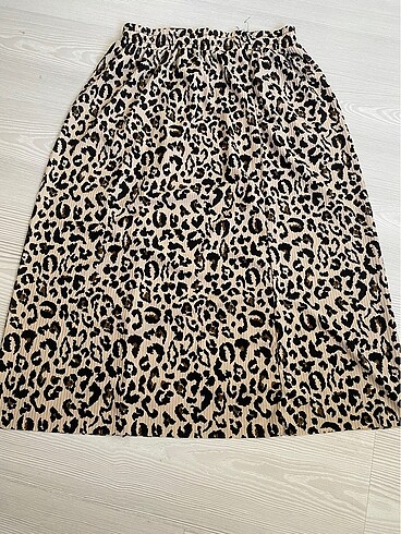 Leopar midi etek