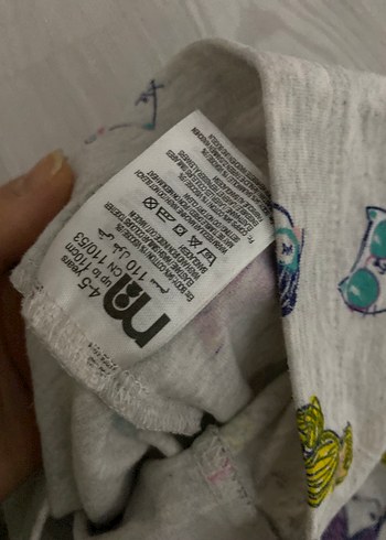 Kız Çocuk Gri Desenli Örme Pamuklu Tayt - Görsel 4