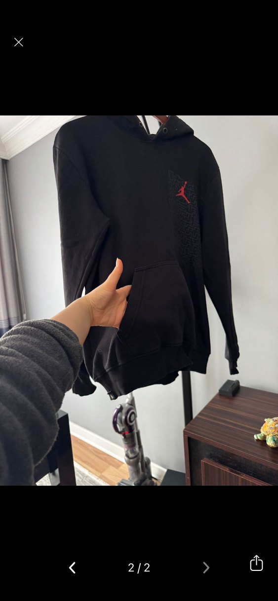 Jordan Siyah Kapüşonlu Erkek Sweatshirt - Görsel 2