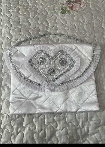 Nakışlı Beyaz Gri Seccade Seti - Görsel 2