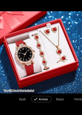 Yeşil Kadın Saat ve Takı Seti, Pullu - Görsel 8