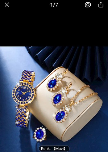 Yeşil Kadın Saat ve Takı Seti, Pullu - Görsel 7