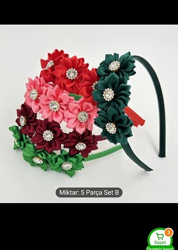 İnci Taşlı 6'lı Vintage Fiyonk Seti - Görsel 6