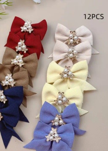 İnci Taşlı 6'lı Vintage Fiyonk Seti - Görsel 11