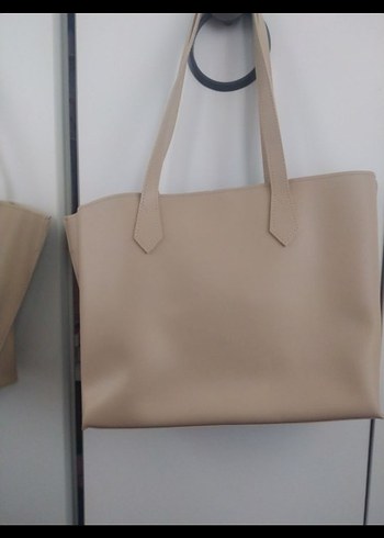 Bej Deri Kadın Çanta Fermuarlı - Görsel 6