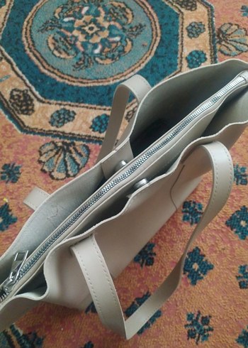 Bej Deri Kadın El Çantası - Görsel 3