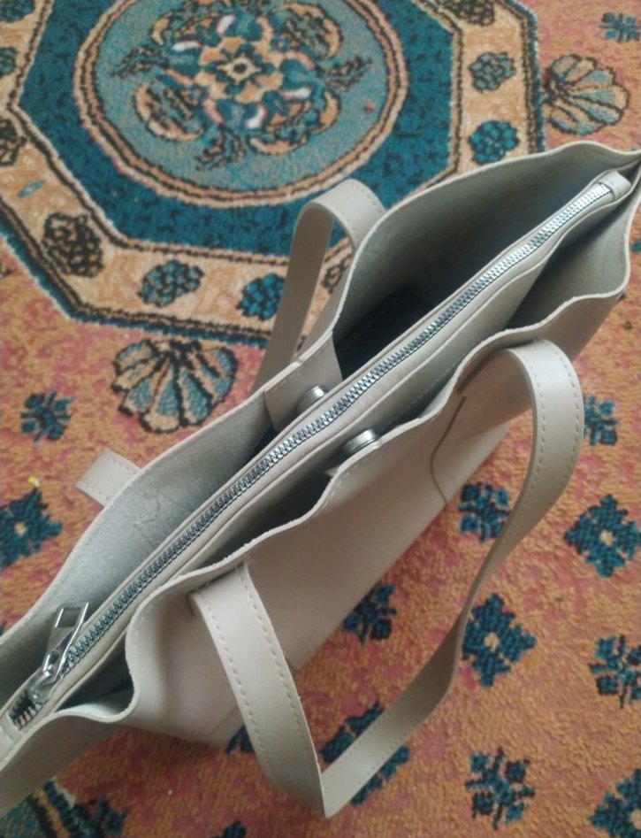 Bej Deri Kadın El Çantası - Görsel 3