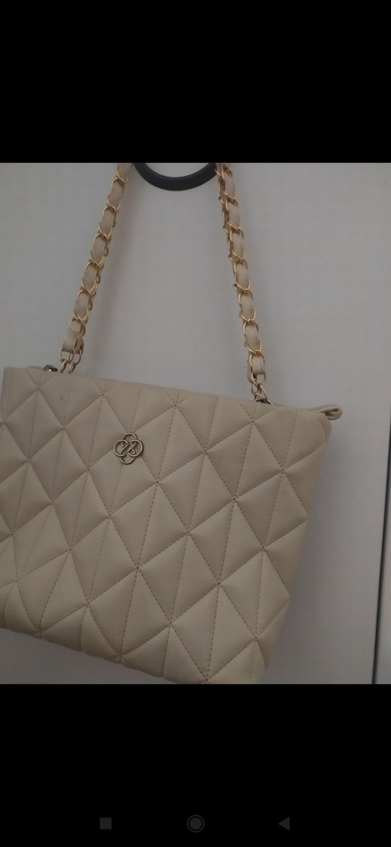 Zincir Detaylı Beyaz Kadın Çanta - Görsel 4