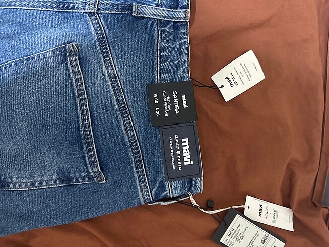 30 Beden lacivert Renk Mavi Sandra Wide Leg Jean