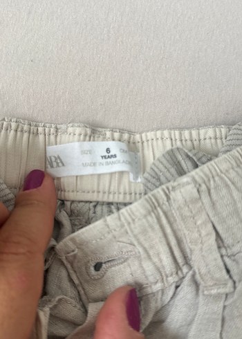 Zara Erkek Çocuk Gri Keten Bol Paça Pantolon zara