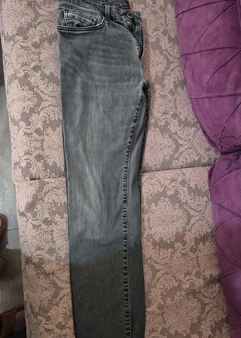 Gri Erkek Denim Fermuarlı Jean - Görsel 2