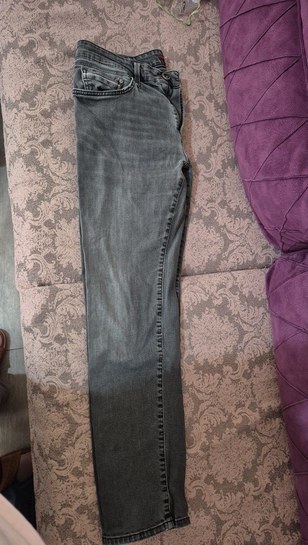 Gri Erkek Denim Fermuarlı Jean - Görsel 2