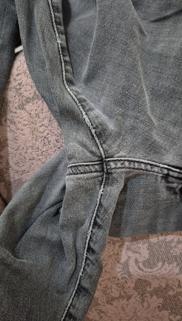 Gri Erkek Denim Fermuarlı Jean - Görsel 3