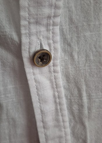 Erkek Keten Kısa Kollu Gömlek - Görsel 3