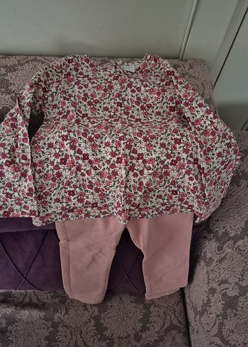 Kız Çocuk Mevsimlik Uzun kollu ve tayt kombin - Görsel 7