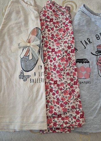 Kız Çocuk Mevsimlik Uzun kollu ve tayt kombin - Görsel 2